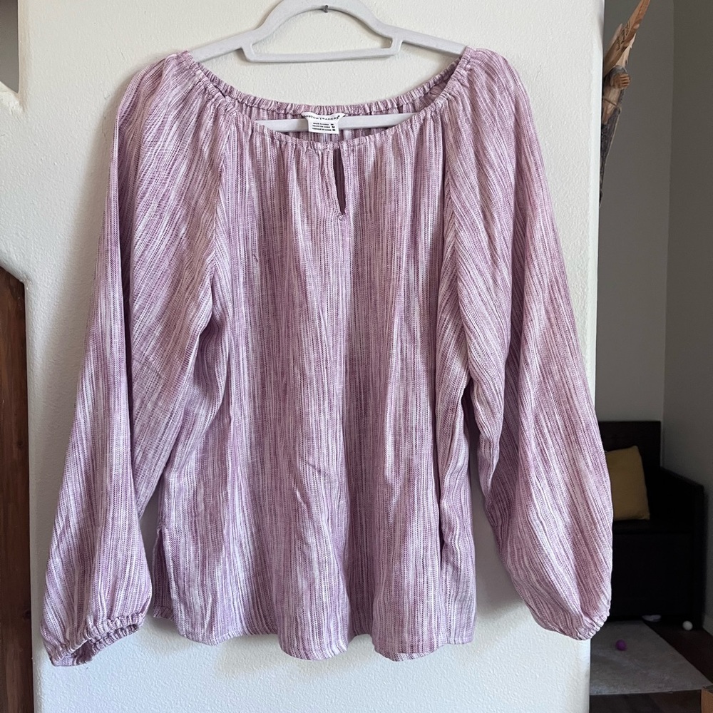 Boston Traders Lavender Stripe Peasant Blouse